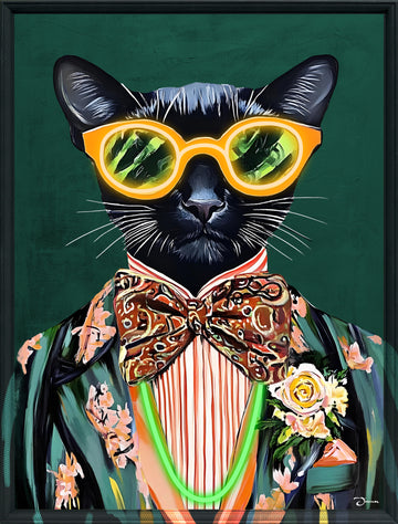 Cool Cat LED Wall Art – Neon Canvas (63x83cm)