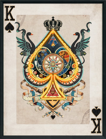 King of Spades LED Wall Art – Neon Royal Canvas (63x83cm)